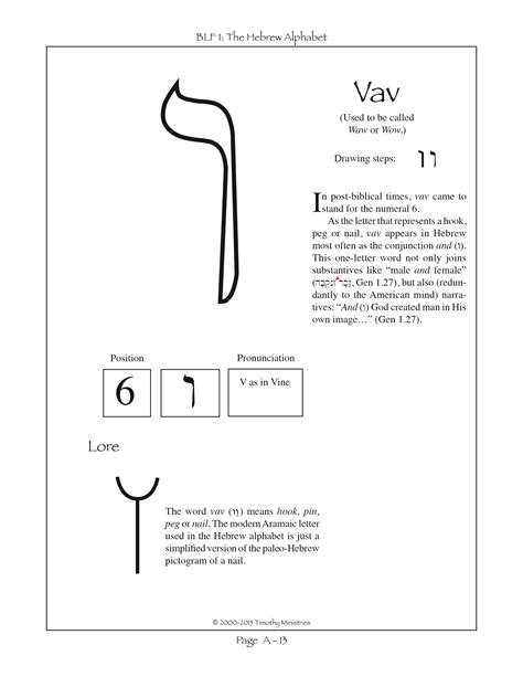 6th letter of hebrew alphabet.